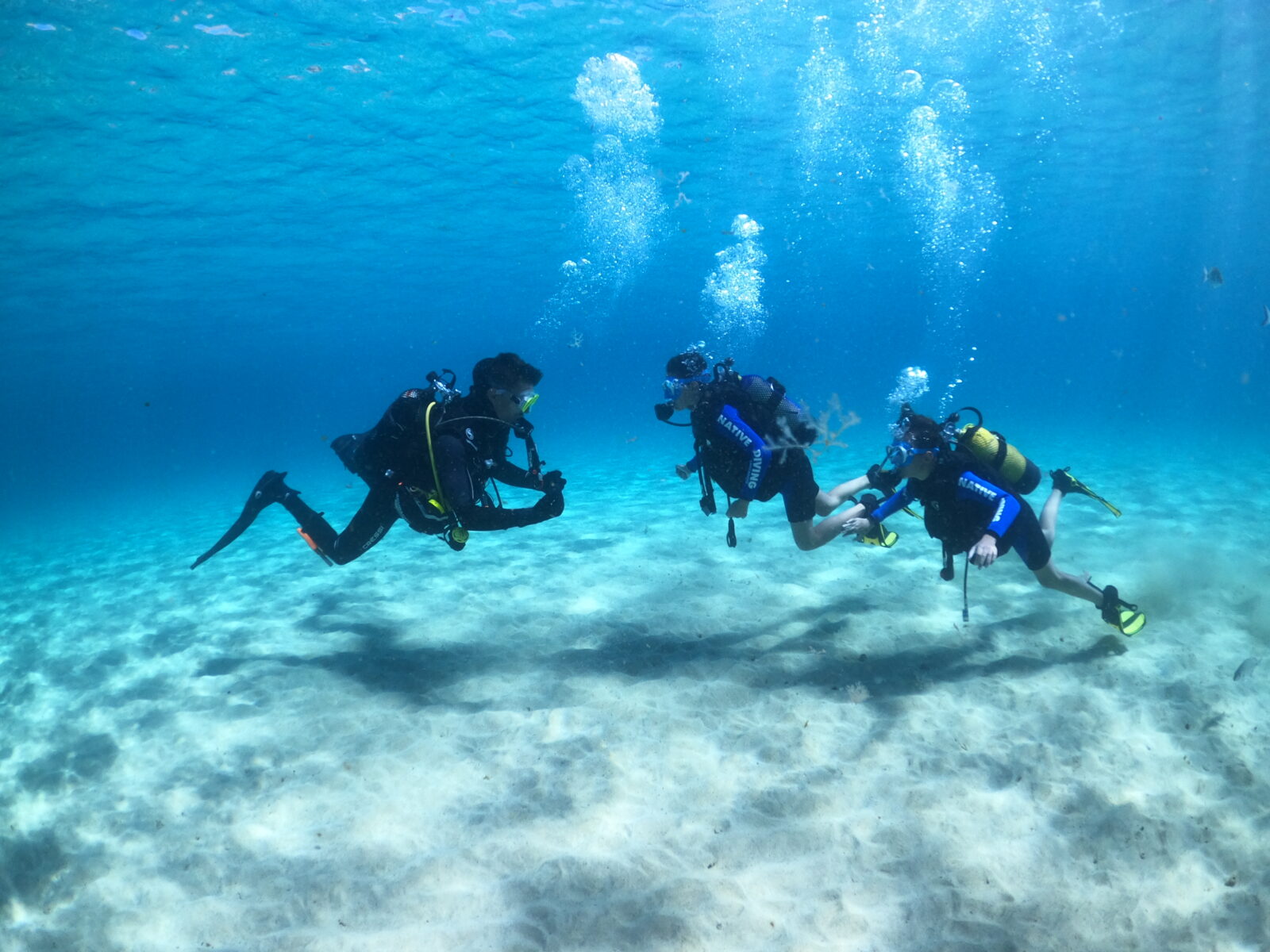 3 personas Bautismo de Buceo en Lanzarote